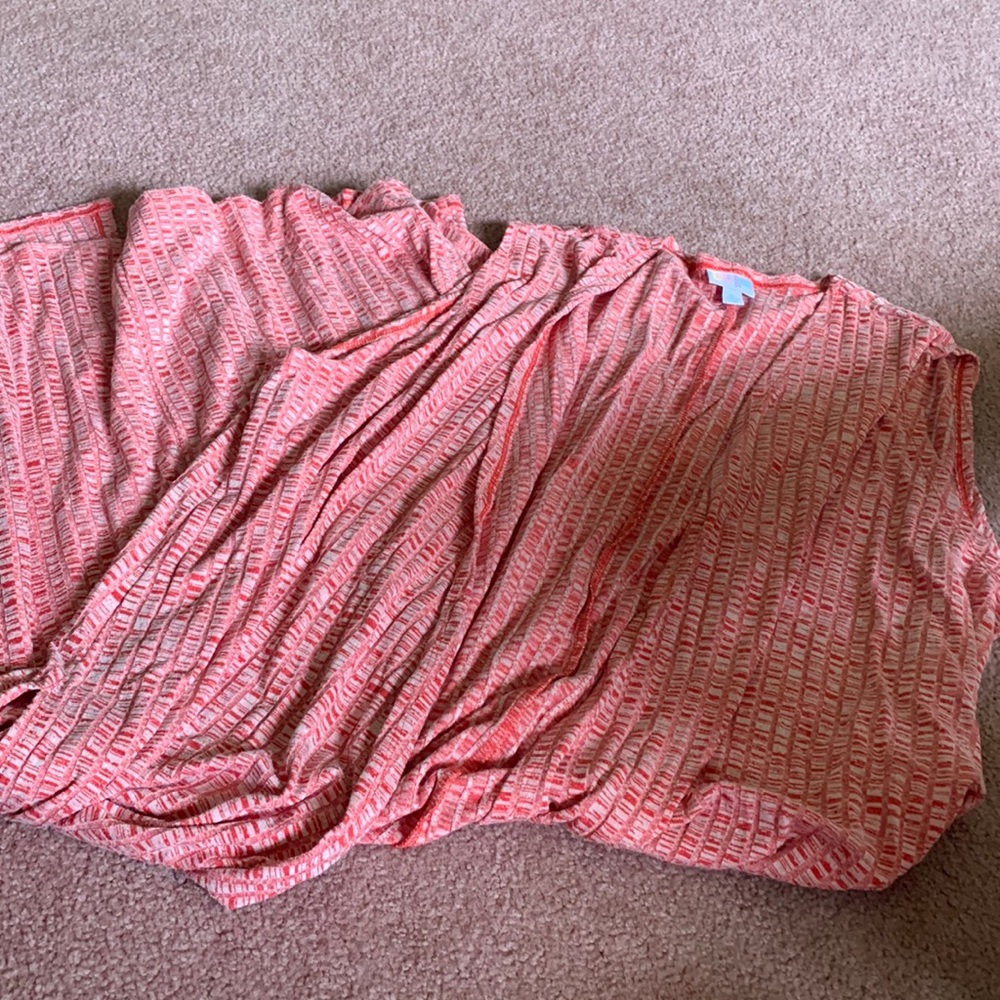 Red and ivory duster vest xl